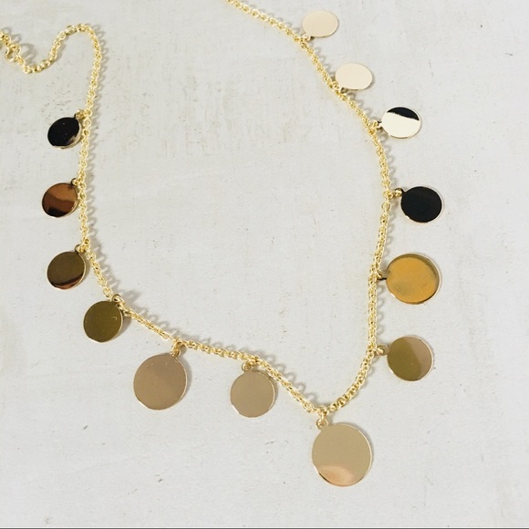 J. CREW Golden Disc Charm Necklace - Picture 6 of 8